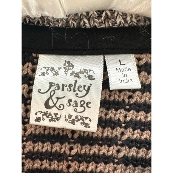 PARSLEY & SAGE | Patchwork Cardigan Sweater Boho Artsy Button Front | Large - Picture 5 of 6